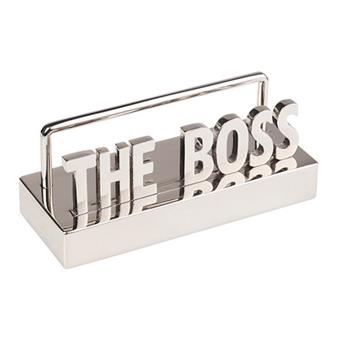 "THE BOSS" מעמד כרטיסי ביקור מתכת מבריק.