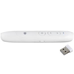 מעביר מצגות/ סמן לייזר נטען צבע לבן  wierless presenter.