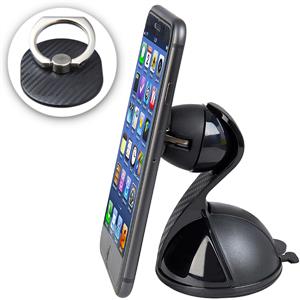 מעמד לנייד לרכב בתוספת "RING" עם טבעת אחיזה להצמדה לטלפון  . מעמד קל לקיבוע ותפעול בעל שטח מיתוג גדול
מסתובב 360 מעלות 